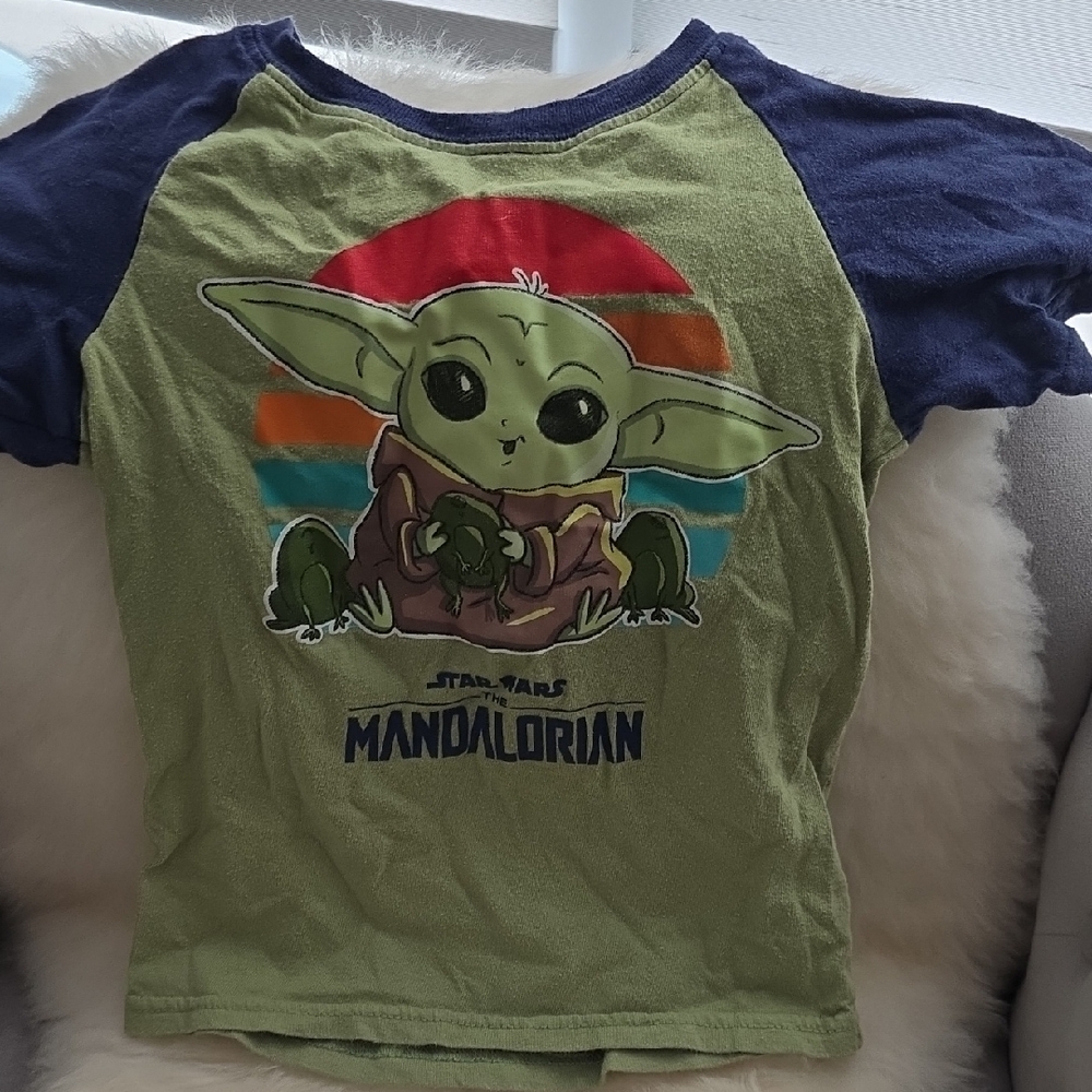 Star Wars Baby Yoda Tees Green and Blue Short Sleeve